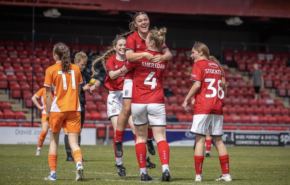 Photo of womens Crewe Alex football players on the pitch during a game
