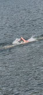 Student open water swimming
