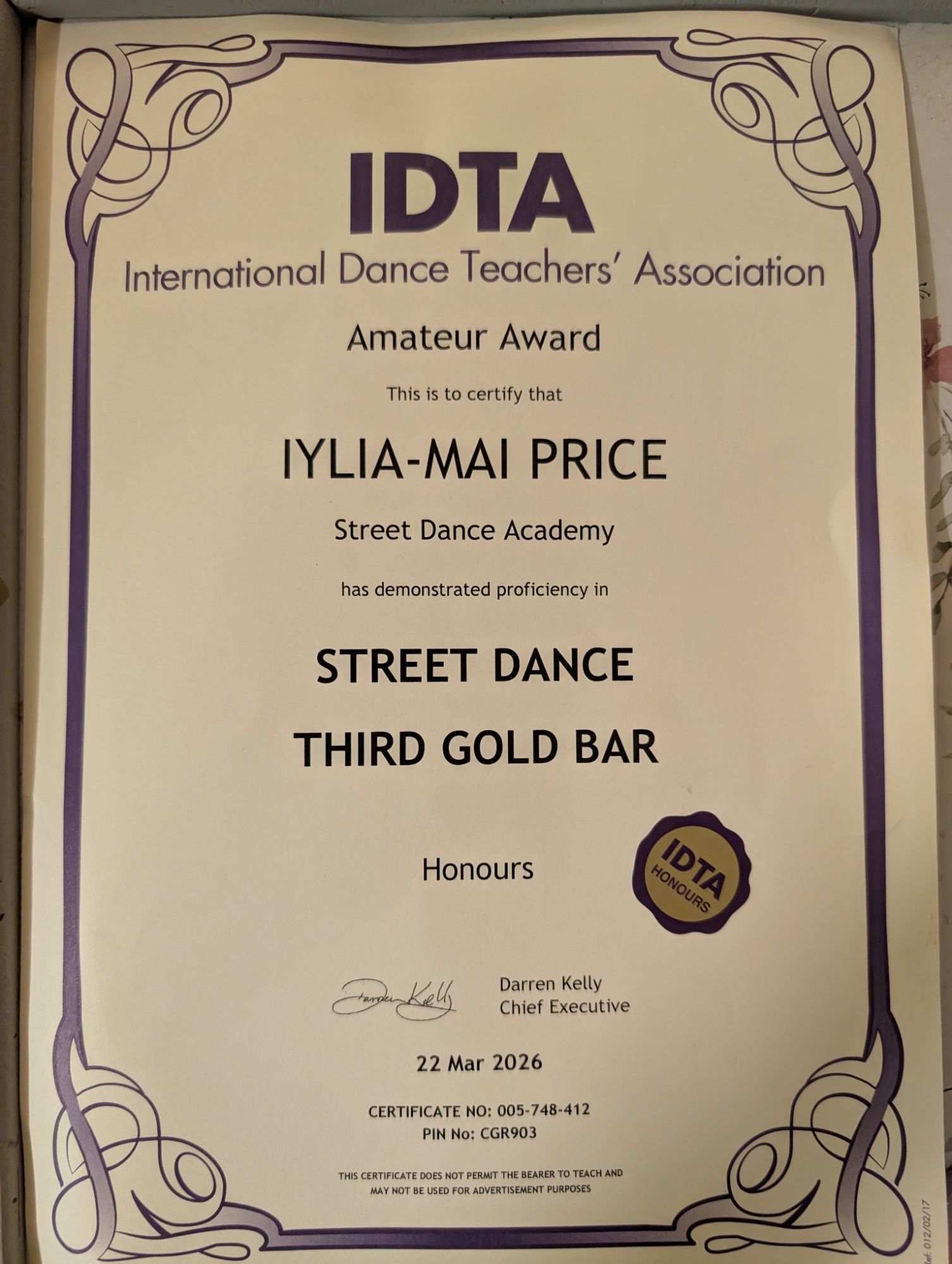 Certificate