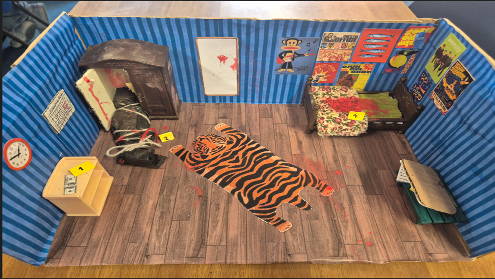 Crime scene in a shoebox