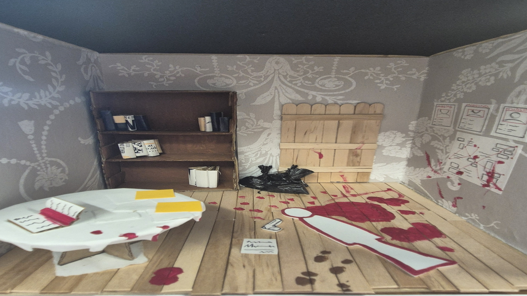 Crime scene in a shoebox