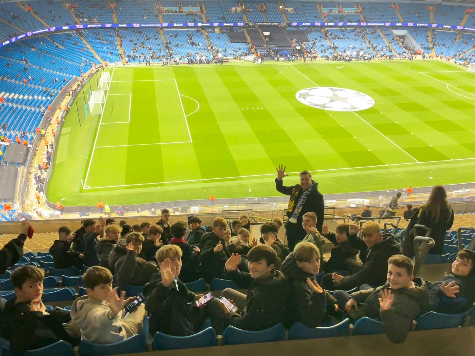 Students at football match