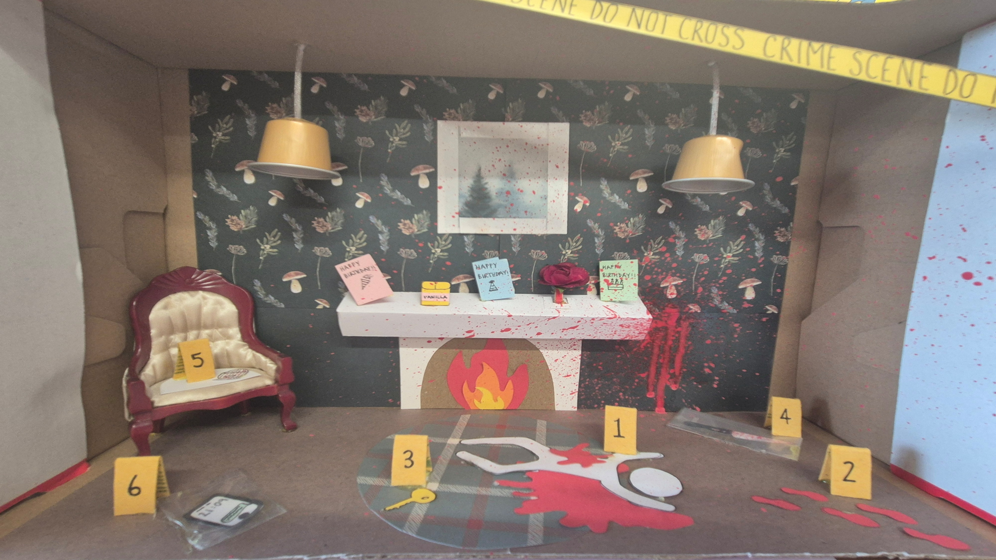 Crime scene in a shoebox