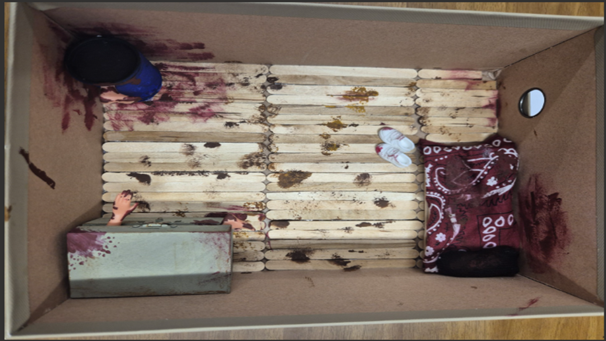 Crime scene in a show box